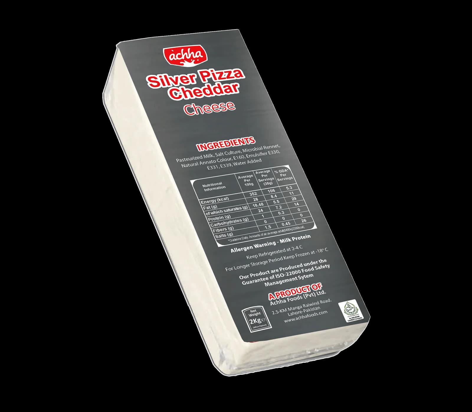 Achha silver cheddar cheese 2 kg pack