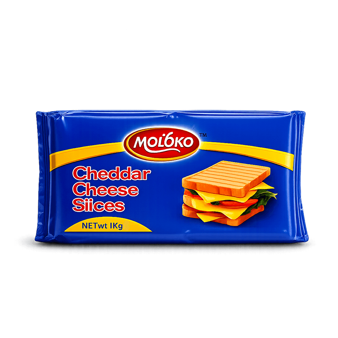 Moloko white cheddar cheese slices 1 kg pack